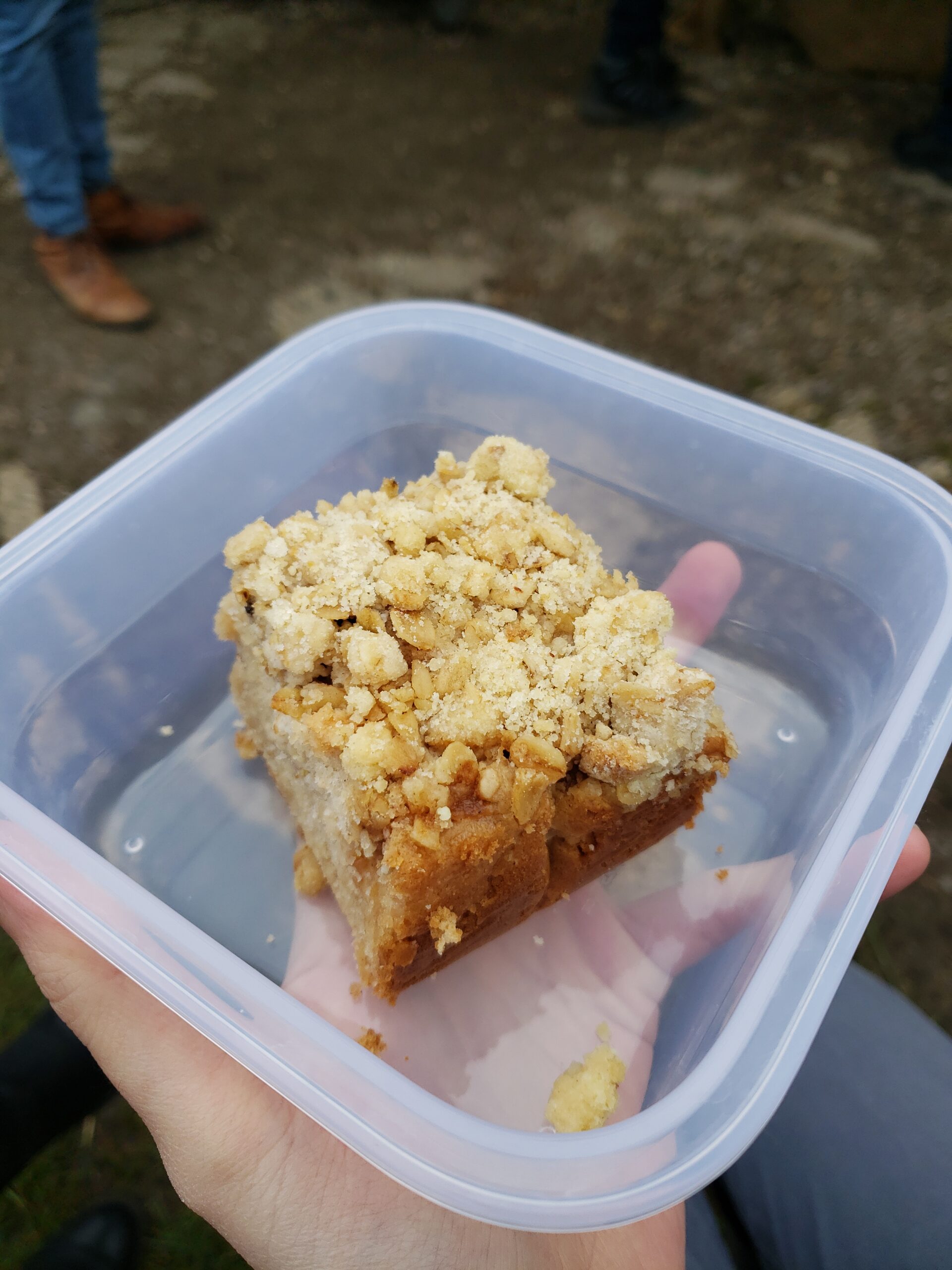 Apple crumble variation with a golden crumb topping